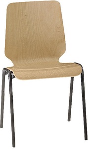 undefined, Holz-Schalenstuhl mit durchgehender Schale Gestell beschichtet, VE 4 Stk Holz Buche natur, Holzschalenstuhl NUKI, Gestell beschichtet, VE 4 Stk, Holz Buche natur