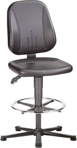 bimos, bimos ESD Unitec Arbeitsdrehstuhl Kunstleder Höhenverstellung 580 - 850 mm, Drehstuhl 9651 ESD, Kunstleder, mit Gleiter und Fußring, Skai grau