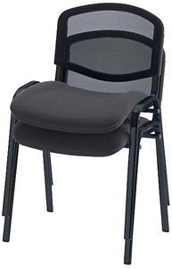 undefined, Besucherstuhl, stapelbar Netz-Rückenlehne, Gestell schwarz Polster anthrazit, VE 2 Stk, 