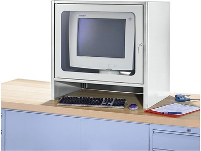 RAU, RAU Monitorgehäuse mit integriertem Aktivlüfter HxBxT 710 x 710 x 550 mm lichtgrau RAL 7035, RAU Monitorgehäuse mit integriertem Aktivlüfter, HxBxT 710 x 720 x 550 mm, lichtgrau RAL 7035