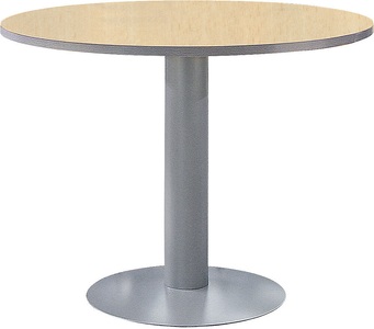 undefined, Säulentisch Ø 1000 mm, Höhe 720 mm Buche-Dekor / alufarben, Säulentisch, Ø 1000 mm, Höhe 720 mm, Buche-Dekor / alufarben
