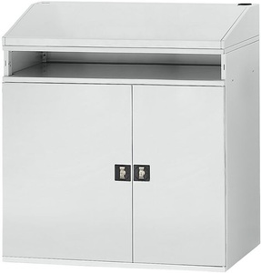RAU, RAU Industrie-Stehpult mit offenem Fach über dem Schrank Breite 1100 mm, lichtgrau, RAU Industrie-Stehpult, mit offenem Fach über dem Schrank, Breite 1100 mm, lichtgrau