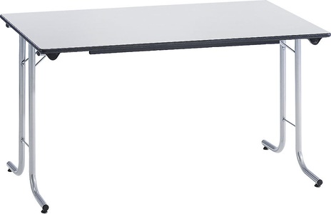 undefined, Klapptisch, mit abgerundeten Kanten Rundrohr-Gestell, Plattenform rechteckig 1200 x 700 mm, Gestell alufarben, Platte lichtgrau, Klapptisch, mit abgerundeten Kanten, Rundrohr-Gestell, Plattenform rechteckig, 1200 x 700 mm, Gestell alufarben, Platte lichtgrau