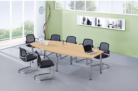 undefined, Konferenztisch Gestellvariante Rundrohrbeine, für 10 Personen Buche-Dekor, Konferenztisch, Gestellvariante Rundrohrbeine, für 10 Personen, Buche-Dekor