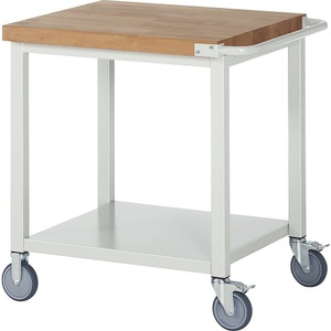 EUROKRAFT, EUROKRAFT Werkbank, fahrbar Ablageboden Breite 750 mm, eurokraft pro Fahrbare Werkbank Serie 8000, Gestellbauweise, 1 Ablageboden, BxT 750 x 700 mm