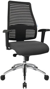 office akktiv, office akktiv Operator-Drehstuhl, mit Netz-Rückenlehne Rückenlehnenhöhe 600 mm Bezug grau, eurokraft pro Operator-Drehstuhl, mit Netz-Rückenlehne, Rückenlehnenhöhe 600 mm, Bezug grau