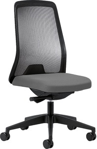 interstuhl, interstuhl Operator-Drehstuhl EVERY, Netz-Rückenlehne schwarz Gestell schwarz, mit harten Rollen graphitschwarz, Sitztiefe 410 - 470 mm, 