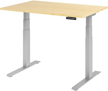 undefined, UPLINER-K - Schreibtisch, elektrisch höhenverstellbar 640 - 1290 mm, BxT 1200 x 800 mm Platte Ahorn-Dekor, Hammerbacher Sitz-Stehschreibtisch VXDKB12/3/S Ahorn 1200 x 800 mm