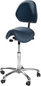 undefined, Arbeitshocker mit Sattelsitz mit Rückenlehne blau, Sattelhocker, mit Rückenlehne, blau