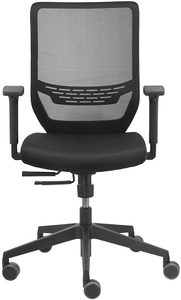 TrendOffice, TrendOffice Bürodrehstuhl TO-SYNC mit Armlehnen und Unirollen Netz-Rückenlehne, Dauphin Bürostuhl to-sync work mesh, mit Armlehnen, Synchronmechanik, Komfortpolstersitz, Netzrücken, schwarz/schwarz
