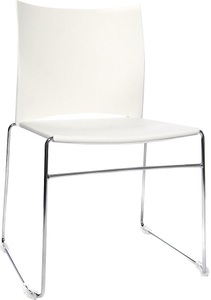 Topstar, Topstar Kufen-Stapelstuhl Gestell verchromt, VE 4 Stk weiß, TOPSTAR Besucherstuhl W-Chair CH490-2 weiss