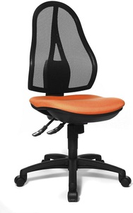 Topstar, Topstar Bürodrehstuhl ohne Armlehnen, Netzrückenlehne schwarz Bezug orange, Topstar Bürostuhl OPEN POINT SY, ohne Armlehnen, Netzrückenlehne schwarz, Bezug orange