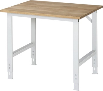 RAU, RAU Arbeitstisch, höhenverstellbar 760 - 1080 mm, Buchenplatte massiv BxT 1000 x 800 mm, lichtgrau, RAU Arbeitstisch, Buche-Platte, B 1000 x T 800 x H 760-1080 mm