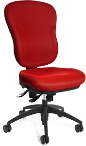 Topstar, Topstar Bürodrehstuhl WELLPOINT 30 SY Hochlehner mit Formschaum-Polsterung rot, Topstar® Bürodrehstuhl Wellpoint 30 SY, ergonomisch verstellbar, rot