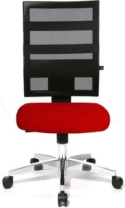 Topstar, Topstar Bürodrehstuhl X-PANDER Netzrückenlehne mit elastischen Gummibändern schwarz / rot, Topstar® Bürodrehstuhl X-Pander, Netzrücken, Fitness-Funktion, rot