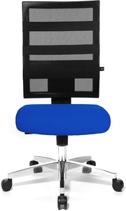 Topstar, Topstar Bürodrehstuhl X-PANDER Netzrückenlehne mit elastischen Gummibändern schwarz / blau, Topstar® Bürodrehstuhl X-Pander, Netzrücken, Fitness-Funktion, blau