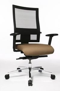 Topstar, Topstar Bürodrehstuhl PROFI NET 11 höhenverstellbare Armlehnen mit Softpad-Auflage hellbraun, Topstar Bürostuhl PROFI NET 11, höhenverstellbare Armlehnen mit Softpad-Auflage, hellbraun