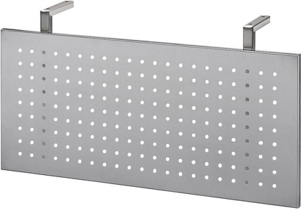 undefined, Sichtblende Lochblech weißaluminium für 800 mm breite Tische, Sichtblende für Schreibtische, Metall, gelocht, silberfarben einbrennlackiert, B 800 mm