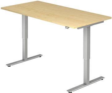 undefined, UPLINER - Schreibtisch, elektrisch höhenverstellbar BxT 1800 x 800 mm Dekor Ahorn, Schreibtisch Ulm, elektrisch höhenverstellbar, T-Fuss, B 1800 mm, Ahorn-Dekor