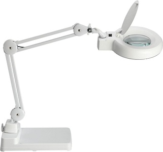 Maul, MAUL LED-Lupenleuchte MAULviso mit Standfuß weiß, MAUL LED-Lupenleuchte MAULviso, Armlänge 310 mm, mit Standfuß, weiß