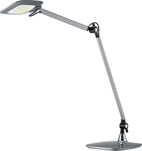 Hansa, Hansa LED-Tischleuchte E-MOTION Sensorschalter, dimmbar, Kopf drehbar, Doppelarm silber, Hansa LED Leuchte, Emotion, 10W, silber, 41-5010.688