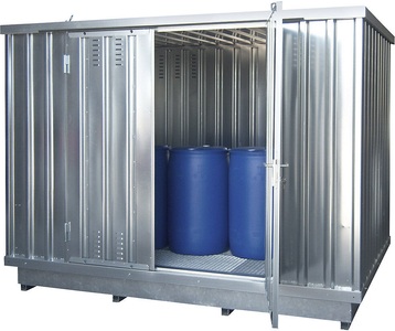undefined, Gefahrstoff-Lagercontainer für gewässergefährdende Medien Außen-HxBxT 2385 x 3075 x 2075 mm verzinkt, LaCont Gefahrstoff-Lagercontainer für gewässergefährdende Medien, Außen-HxBxT 2385 x 3075 x 2075 mm, verzinkt