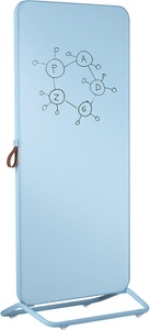 Chameleon, Chameleon Mobile Design-Schreibtafel Glastafel Rahmen blau, Chameleon Mobile Design-Schreibtafel, Glasoberfläche, BxH 887 x 1924 mm, blau