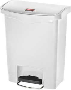 Rubbermaid, Rubbermaid Tretabfallsammler Volumen 30 l, BxHxT 271 x 536 x 425 mm weiß, Rubbermaid Tret-Abfallbehälter Slim Jim® mit Pedal an der Breitseite, Kunststoff, 30 l, weiss