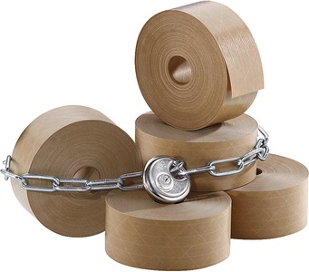 undefined, Nassklebeband Security Tape - mit Faden-Gitter-Geflecht Bandlänge 152,5 mm, 70 mm breit, VE 6 Rollen, ratioform Nassklebeband, Security Tape mit Faden-Gitter-Geflecht, VE 6 Rollen, braun, Bandbreite 70 mm