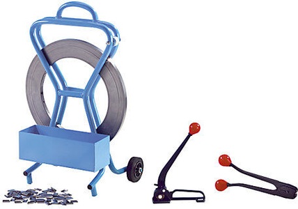 undefined, Umreifungs-Set bestehend aus Spanngerät, Verschlusszange, Bandabroller, 240 m Stahlband und Verschlusshülsen Bandbreite 16 mm, ratioform Umreifungs-Set, Stahlband, Spanngerät, Verschlusszange, Abroller, Band, Verschlusshülsen, Bandbreite 16 mm