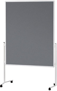 magnetoplan, magnetoplan Moderationstafel, Rahmen weiß einteilig Filz grau, Magnetop Moderatorentafel Filz, grau, starr, 1200mm x 1500mm, 2111101