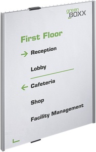 Durable, DURABLE Infotafel in Rippenoptik mit Acrylplatte DIN A3, BxH 297 x 420 mm, VE 1 Stk, DURABLE Türschild, Rippenoptik mit Acrylplatte, mit Kartoneinlage, BxH 297 x 420 mm, VE 1 Stk