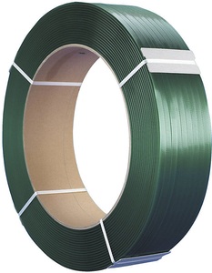 undefined, Polyester-Umreifungsband extrastarke Ausführung Länge 1200 m, Breite 19 mm, 1 Rolle, PET Polyesterband, L 1200 m x B 18,5 mm, Stärke 0,85 mm, Kern-Ø 406 mm, bis 642 kg, 100 % Recyclingmaterial, grün, geprägt