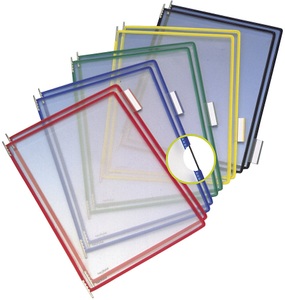 Tarifold, Tarifold Klarsichttafel VE 10 Stk, für DIN A4 farblich sortiert, Djois Tarifold Drehzapfentafeln A5/114009, farblich sortiert, PVC, A4 , Inh. 10 Stück