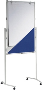 Maul, Maul Moderationswand MAULpro 0.75 x 1.2 m, MAUL Multi-Moderationstafel MAULpro, Textil blau / Whiteboard, BxH 750 x 1200 mm