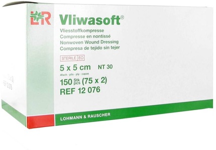 Lohmann & Rauscher, Lohmann & Rauscher Vliwasoft® Vliesstoffkompresse 5 x 5 cm, Vliwasoft SET NW Kompresse 8 5x5cm, 4-lagig (75 x 2 Stk)