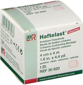 Lohmann & Rauscher, LOHMANN & RAUSCHER Haftelast® Fixierbinde 4 cm x 4 m, Haftelast latexfrei kohäsive Fixierbinde 4cmx4m creme