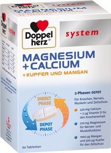 Queisser Pharma, Queisser Pharma GmbH & Co. KG Doppelherz® system Magnesium + Calcium + Kupfer UND Mangan, Doppelherz® system MAGNESIUM + CALCIUM + KUPFER UND MANGAN