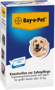 Bayer, Bayer Bay-o-Pet® Zahnpflege Kaustreifen mit Alge für große Hunde, 