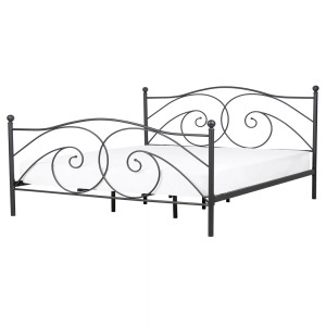 Beliani, Beliani Metallbett schwarz Lattenrost 160 x 200 cm DINARD, Beliani - Bett mit Lattenrost aus Stahl Retro DINARD, 160X200CM, Schwarz