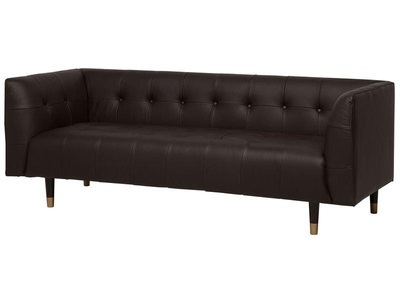Beliani, Beliani 3-Sitzer Sofa Leder braun BYSKE, Beliani - 3 Sitzer Sofa aus Spaltleder BYSKE, One Size, Erdbraun
