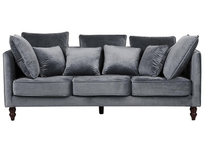 Beliani, Beliani 3-Sitzer Sofa Polsterbezug grau FENSTAD, Beliani - 3 Sitzer Sofa aus Samtstoff FENSTAD, One Size, Taubengrau