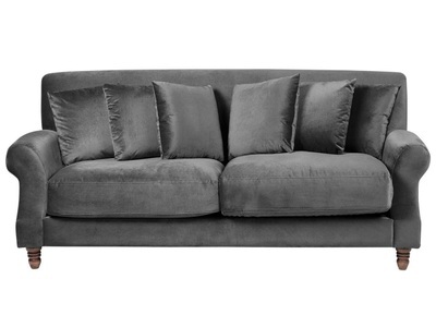 Beliani, Beliani 3-Sitzer Sofa Samtstoff grau EIKE, Beliani - 2 Sitzer Sofa aus Samtstoff EIKE, One Size, Taubengrau