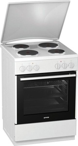 Gorenje, Gorenje Elektroherd E617E10WKC, emaillierte Kochmulde, A, 