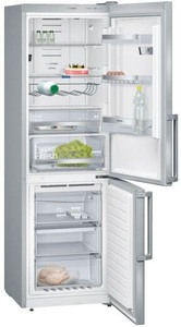 Siemens, KOMBIKÜHLSCHRANK, Siemens Stand-Kühl-Gefrier-Kombination KG36NHI32 iQ500, 60 cm, 320 l, Edelstahl, noFrost, Multi Airflow, hyperFresh 0°C, Home Connect, Kamera, A++