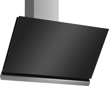 Bosch, Bosch Dwk98Pr60 - Dunstabzugshaube (Schwarz/Edelstahl), Bosch Series 8, wall-mounted cooker hood, 90 cm, clear glass black printed, DWK98PR60