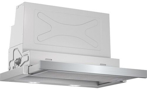 Bosch, Bosch Dfs067A50 - Dunstabzugshaube (Grau/Edelstahl), Bosch Flachschirmhaube DFS067A50, 60 cm, Grau-Metallic, Abluft/Umluft, A