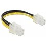 Delock, Kabel P4 Stecker > P4 Stecker, Delock Stromkabel 4Pin - 4Pin (m-m) 15 cm