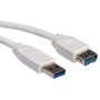 Xcab, XCab USB 3.0 Kabel A-A Verlängerung - 0.8 m, VALUE USB 3.2 Gen 1 Kabel, Typ A-A, ST/BU, weiß, 0,8 m