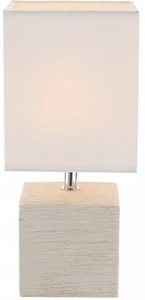 Globo, GLOBO GERI Tischleuchte Keramik beige, Textil weiß, Kabel 1,2 m, Schalter, LxBxH:130x1, Tischleuchte Geri